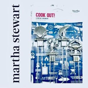Martha Stewart Collection NEW Shish-kebab Set of 4 Decorative Metal Skewers
